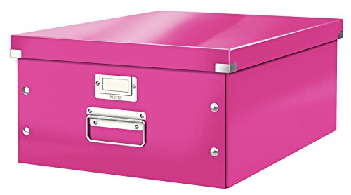 Leitz Click & Store Aufbewahrungsbox mit Deckel Groß, Box für Unterlagen bis A3 im Büro oder Haushalt, Transportbox aus 85 % recycelter Premium-Hartpappe, Stabile Metallgriffe, Pink, 60450023 Leitz Click & Store Aufbewahrungsbox mit Deckel Groß, Box für Unterlagen bis A3 im Büro oder Haushalt, Transportbox aus 85 % recycelter Premium-Hartpappe, Stabile Metallgriffe, Pink, 60450023 von Leitz