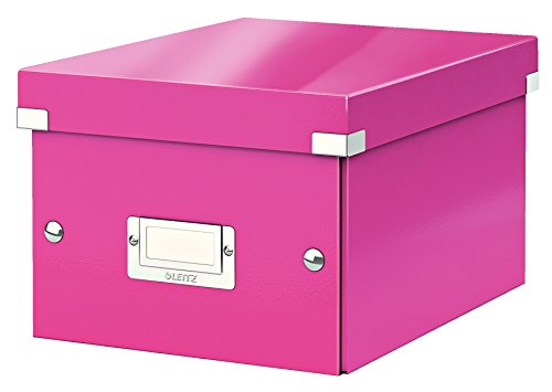 Leitz, Kleine Aufbewahrungs- und Transportbox, Pink, Mit Deckel, Für A5, Click & Store, 60430023 von Leitz
