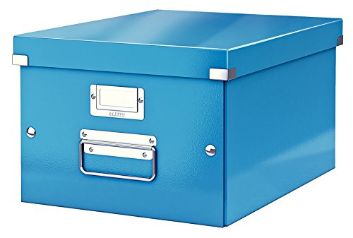 Leitz, Mittelgroße Aufbewahrungs- und Transportbox, Blau, Mit Deckel, Für A4, Click & Store, 60440036 von Leitz