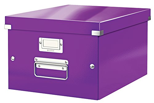 Leitz Click & Store Aufbewahrungsbox mit Deckel Mittel-Groß, Box für Unterlagen bis A4 im Büro u. Haushalt, Transportbox aus 85 % recycelter Premium-Hartpappe, Stabile Metallgriffe, Violett, 60440062 Leitz Click & Store Aufbewahrungsbox mit Deckel Mittel-Groß, Box für Unterlagen bis A4 im Büro u. Haushalt, Transportbox aus 85 % recycelter Premium-Hartpappe, Stabile Metallgriffe, Violett, 60440062 von Leitz