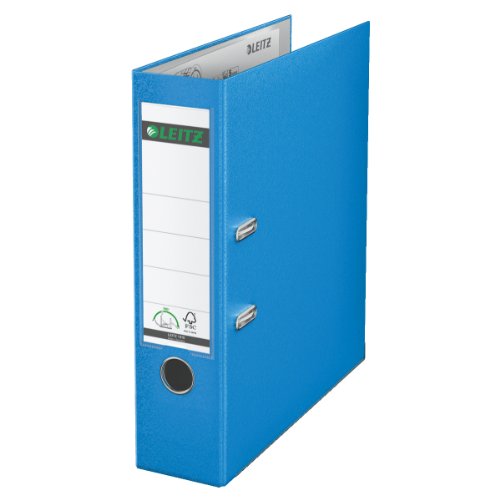 Leitz 10105030 Qualitäts-Ordner (Plastik-Cover, A4, 8 cm Rückenbreite) hellblau 4er Pack von Leitz
