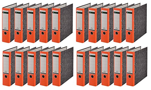 Leitz hochwertiger Ordner 180°, breit | 20er Pack, Orange, 1 von Leitz