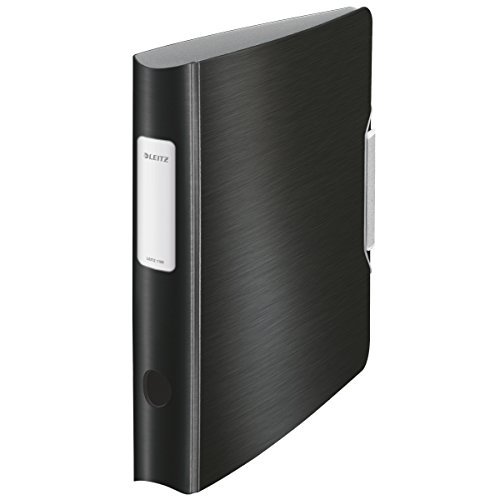 Leitz 11090094 5er Sparpack Qualitäts-Ordner Active Style schmal Qualitäts-Ordner Active Style, PP, A4, schmal, satinschwarz von Leitz