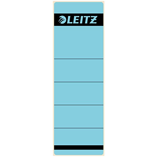 Leitz 1642 Rückenschilder für Standard-Ordner, selbstklebend, kurz, breit (100er Vorteilspack, blau) von Leitz