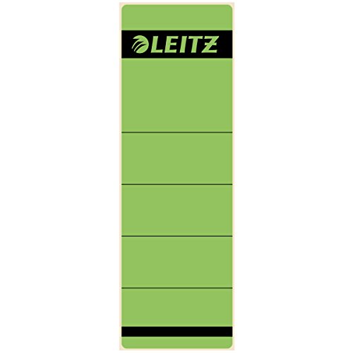 Leitz 1642 Rückenschilder für Standard-Ordner, selbstklebend, kurz, breit (Grün, 20 Stück) von Leitz