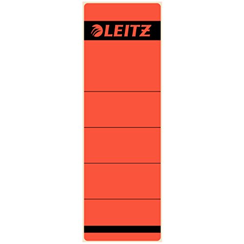 Leitz 1642 Rückenschilder für Standard-Ordner, selbstklebend, kurz, breit (Rot, 30 Stück) von Leitz