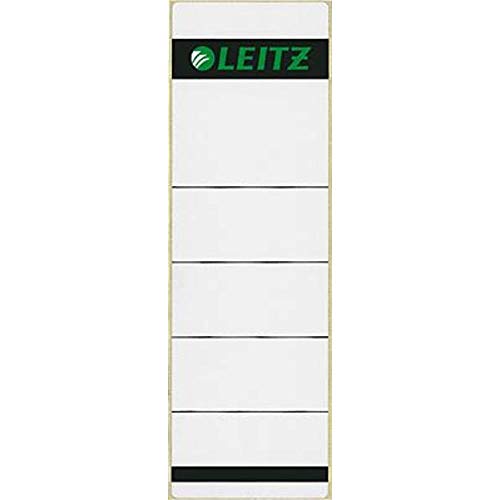 Leitz Rückenschild selbstklebend für Standard- und Hartpappe-Ordner, 10 Stück, 80 mm Rückenbreite, Kurzes und breites Format, 62 x 192 mm, Papier, grau, 16420085 von Leitz