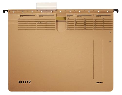 Leitz 19143000 Hängehefter Alpha, kaufmännische Heftung, Natronkarton, 10 Stück, naturbraun Leitz 19143000 Hängehefter Alpha, kaufmännische Heftung, Natronkarton, 10 Stück, naturbraun von Leitz