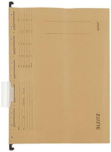 Leitz 19153000 Hängemappe Alpha, Natronkarton, 10 Stück, naturbraun von Leitz