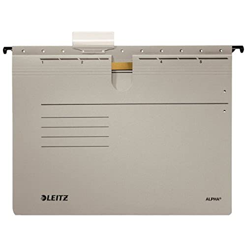 Leitz 19843085 Hängehefter Alpha , kfmit Heftung, Colorspankarton, 5 Stück, grau Leitz 19843085 Hängehefter Alpha , kfmit Heftung, Colorspankarton, 5 Stück, grau von Leitz
