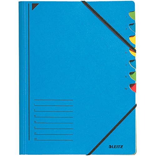 Leitz 39070035 Ordnungsmappe, 7 Fächer, Colorspankarton, blau von Leitz