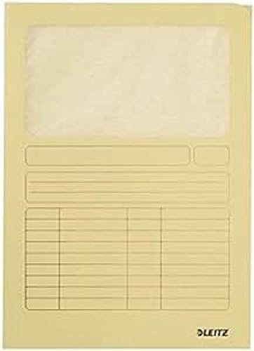 Leitz 3950-00-15 Sichtmappe, A4, oben und rechte Seite offen, Karton, gelb, Pack mit 100 Stück Leitz 3950-00-15 Sichtmappe, A4, oben und rechte Seite offen, Karton, gelb, Pack mit 100 Stück von Leitz