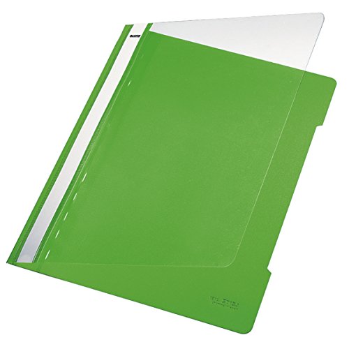 Leitz 4191 Premium PVC Plastik-Hefter Standard, mit transparentem Vorderdeckel (hellgrün, 25) von Leitz