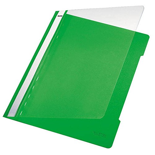 Leitz 4191 Premium PVC Plastik-Hefter Standard, mit transparentem Vorderdeckel (hellgrün, 25) von Leitz