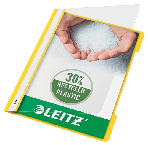 Leitz 41910015 Standard Hefter (A4, langes Beschriftungsfeld, PVC) gelb von Leitz