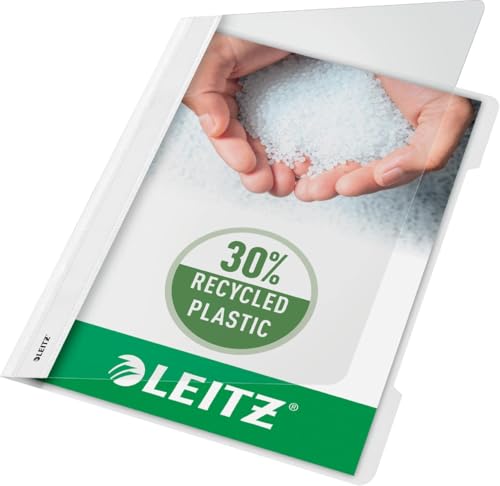 Leitz 41910085 Standard Hefter (A4, langes Beschriftungsfeld, PVC) grau von Leitz