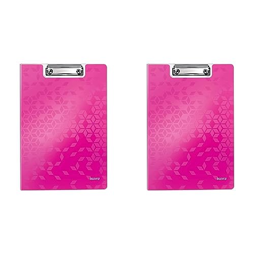 Leitz 41990023 Klemmmappe WOW, A4, pink metallic (Packung mit 2) von Leitz
