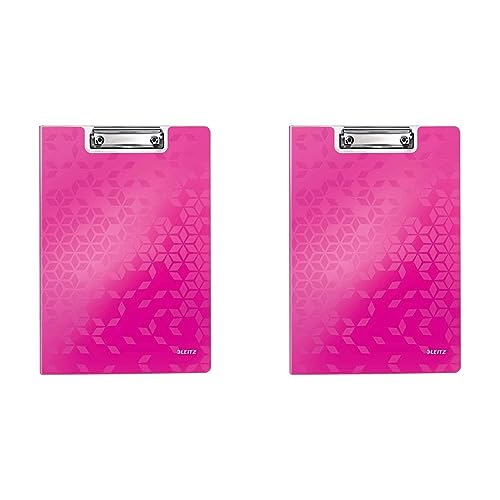 Leitz 41990023 Klemmmappe WOW, A4, pink metallic (Packung mit 2) von Leitz