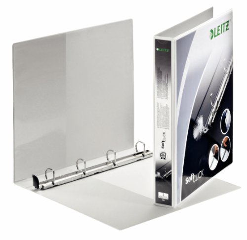 Leitz 42000001 Ringbuch SoftClick, A4, 2 Außentaschen, 4 Ringe, 20 mm, weiss von Leitz