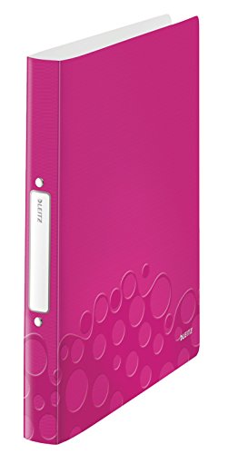 Leitz 4257 Ringbuch Ringbücher Ringordner WOW, A4, 2 Ringe, 25mm, 10er Packung, Farbe:pink metallic von Leitz