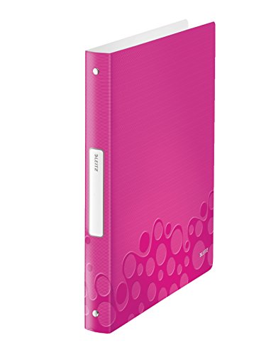 Leitz 42580023 Ringbuch WOW, A4, PP, 4 Ringe, 25 mm, pink metallic von Leitz