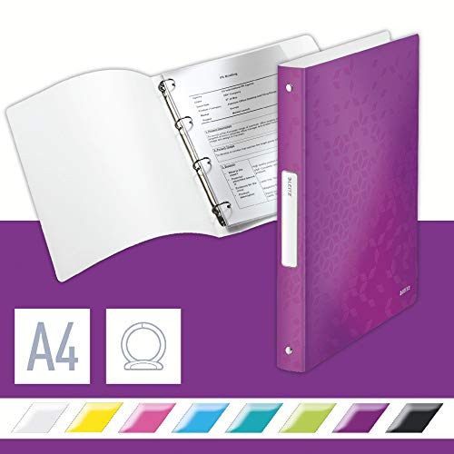 Leitz 42580062 Ringbuch WOW, A4, PP, 4 Ringe, 25 mm, violett von Leitz