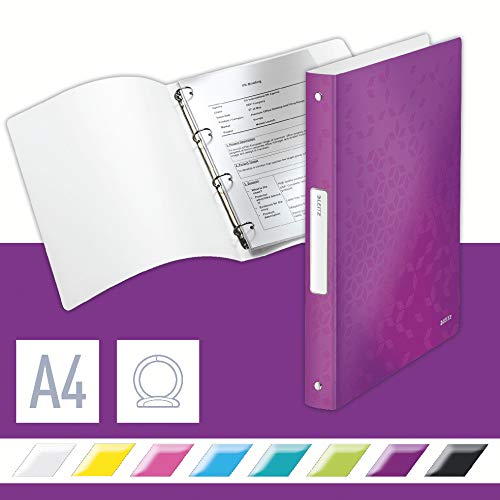 Leitz 42580062 Ringbuch WOW, A4, PP, 4 Ringe, 25 mm, violett Leitz 42580062 Ringbuch WOW, A4, PP, 4 Ringe, 25 mm, violett von Leitz