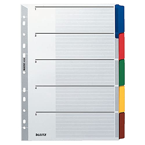 Leitz 4320-00-00 Trennblätter, Farbregister, Aktenfahnen, Universalregister Register A4 blanko 5teilig grau Leitz 4320-00-00 Trennblätter, Farbregister, Aktenfahnen, Universalregister Register A4 blanko 5teilig grau von Leitz