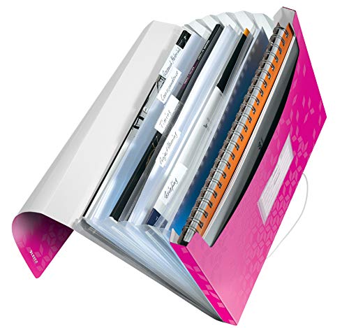 Leitz 45890023 Fächermappe WOW, A4, 6 Fächer, PP, pink metallic von Leitz