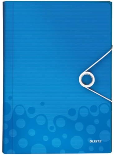 Leitz 45890036 Fächermappe WOW, A4, 6 Fächer, PP, blau metallic von Leitz