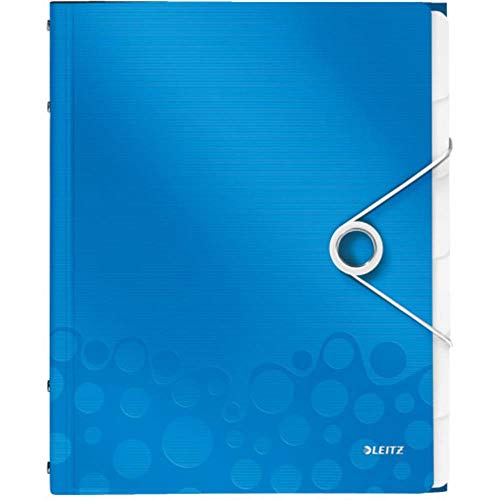 Leitz 46330036 Ordnungsmappe WOW, 6 Fächer, PP, blau metallic von Leitz