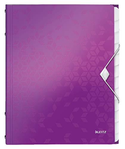 Leitz 46340062 Ordnungsmappe WOW, 12 Fächer, PP, violett von Leitz