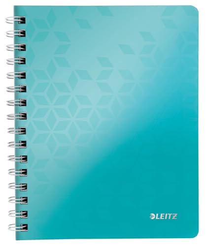 Leitz WOW Collegeblock A5 liniert, 160 Seiten, 80 Blatt FSC-zertifiziertes Papier 80 g/m², Doppelspiralbindung, PP-Einband, Notizbuch mit Sichthülle und Lineal, Für Büro oder Schule, Eisblau, 46390051 Leitz WOW Collegeblock A5 liniert, 160 Seiten, 80 Blatt FSC-zertifiziertes Papier 80 g/m², Doppelspiralbindung, PP-Einband, Notizbuch mit Sichthülle und Lineal, Für Büro oder Schule, Eisblau, 46390051 von Leitz