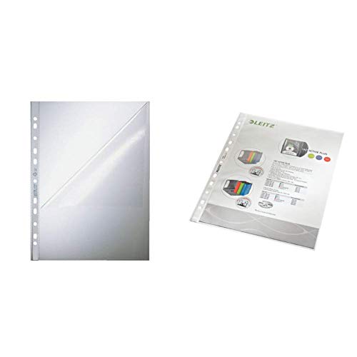Leitz 47970000 Prospekthülle Standard, A4, PP, genarbt, dokumentenecht, farblos, 100er Packung & Prospekthülle A4, Farblos, Dokumentenechte PP-Folie genarbt, 0,085 mm, 100 er-Pack, 47900000 Leitz 47970000 Prospekthülle Standard, A4, PP, genarbt, dokumentenecht, farblos, 100er Packung & Prospekthülle A4, Farblos, Dokumentenechte PP-Folie genarbt, 0,085 mm, 100 er-Pack, 47900000 von Leitz