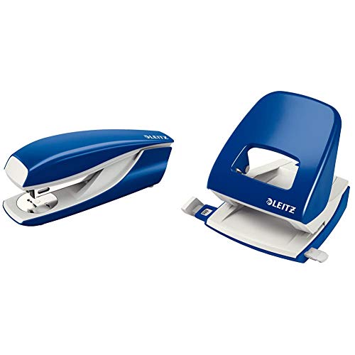 Leitz 55020035 Büroheftgerät NeXXt, Metall, 30 Blatt, blau & NeXXt Bürolocher, 30 Blatt, Anschlagschiene mit Formatangaben, Metall, Blau, 50080035 Leitz 55020035 Büroheftgerät NeXXt, Metall, 30 Blatt, blau & NeXXt Bürolocher, 30 Blatt, Anschlagschiene mit Formatangaben, Metall, Blau, 50080035 von Leitz