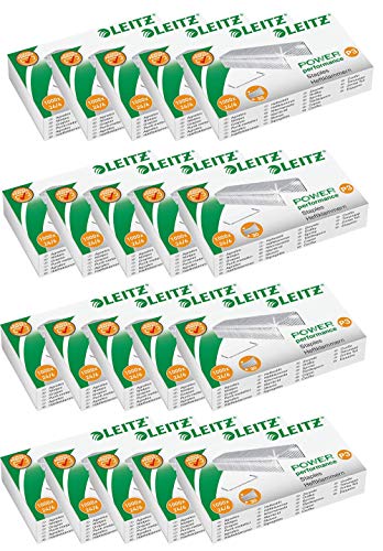 Leitz 55700000 Heftklammer 24/6 mm // 10000 Stück verzinkt (24/6mm, verzinkt / 20 Packungen) von Leitz