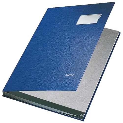 Leitz 57010035 Unterschriftsmappe, 10 Fächer, Überzug PP, blau von Leitz