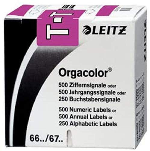 Leitz 66291000 Orgacolor Buchstabensignal T, 250 Stück, violett von Leitz