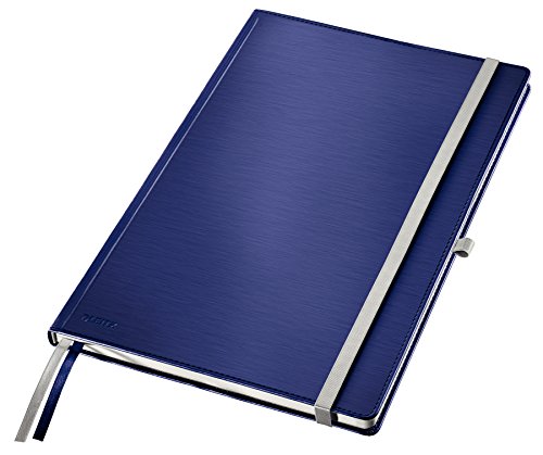 Leitz Notizbuch A4 liniert, 160 Seiten, 80 Blatt, Hardcover mit hochwertigem Bezug, 100 g/m² Papier, Gummizugverschluss, Textilbänder, Stiftelasche, Mit Tasche, Style Serie, Titan Blau, 44750069 Leitz Notizbuch A4 liniert, 160 Seiten, 80 Blatt, Hardcover mit hochwertigem Bezug, 100 g/m² Papier, Gummizugverschluss, Textilbänder, Stiftelasche, Mit Tasche, Style Serie, Titan Blau, 44750069 von Leitz