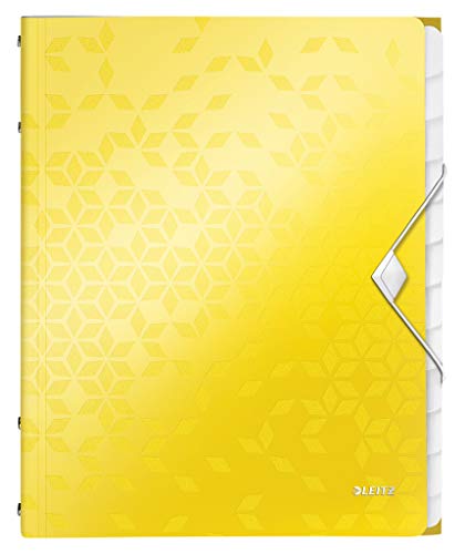 Leitz A4 Ordnungsmappe für bis zu 200 Blatt, 12 Fächer mit Taben zur Ordnung des Inhalts, Gummibandverschluss, Gelb, WOW, 46340016 Leitz A4 Ordnungsmappe für bis zu 200 Blatt, 12 Fächer mit Taben zur Ordnung des Inhalts, Gummibandverschluss, Gelb, WOW, 46340016 von Leitz