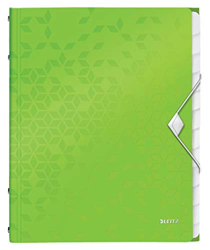 Leitz A4 Ordnungsmappe für bis zu 200 Blatt, 12 Fächer mit Taben zur Ordnung des Inhalts, Gummibandverschluss, Grün, WOW, 46340054 Leitz A4 Ordnungsmappe für bis zu 200 Blatt, 12 Fächer mit Taben zur Ordnung des Inhalts, Gummibandverschluss, Grün, WOW, 46340054 von Leitz