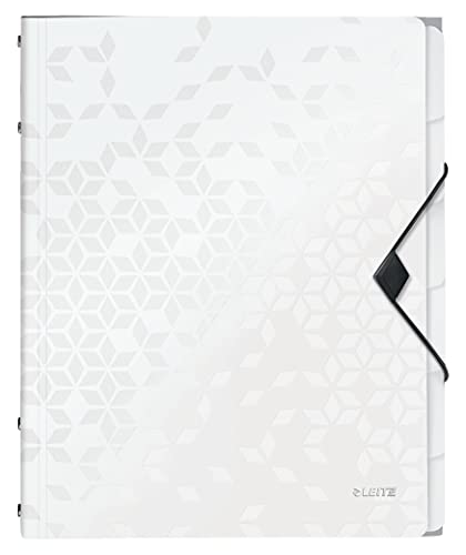 Leitz A4 Ordnungsmappe für bis zu 200 Blatt, 6 Fächer mit Taben zur Ordnung des Inhalts, Gummibandverschluss, Perlweiß, WOW, 46330001 Leitz A4 Ordnungsmappe für bis zu 200 Blatt, 6 Fächer mit Taben zur Ordnung des Inhalts, Gummibandverschluss, Perlweiß, WOW, 46330001 von Leitz