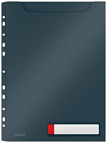 Leitz A4 Privacy Maxi Hülle, Ideal für bis zu 150 Blatt, Kunststoff, Samtgrau, Cosy-Serie, 46680089 von Leitz