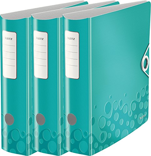 Leitz Aktenordner, A4, elastischer Verschluss, leichter Polyschaum, WOW Reihe, Metallic Ice Blue, 3er Ordner | breit Leitz Aktenordner, A4, elastischer Verschluss, leichter Polyschaum, WOW Reihe, Metallic Ice Blue, 3er Ordner | breit von Leitz