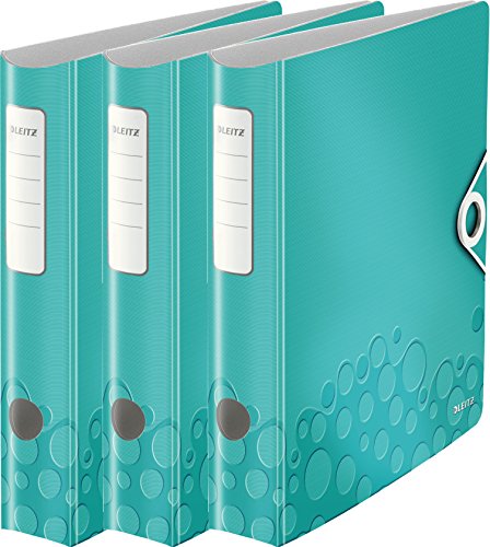 Leitz Aktenordner, A4, elastischer Verschluss, leichter Polyschaum, WOW Reihe, Metallic Ice Blue, 3er Ordner | schmal Leitz Aktenordner, A4, elastischer Verschluss, leichter Polyschaum, WOW Reihe, Metallic Ice Blue, 3er Ordner | schmal von Leitz