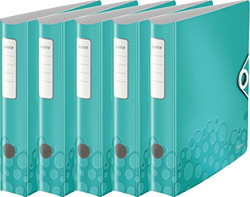 Leitz Aktenordner, A4, elastischer Verschluss, leichter Polyschaum, WOW Reihe, Metallic Ice Blue, 5er Ordner | schmal Leitz Aktenordner, A4, elastischer Verschluss, leichter Polyschaum, WOW Reihe, Metallic Ice Blue, 5er Ordner | schmal von Leitz