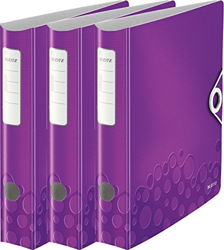 Leitz Aktenordner, A4, elastischer Verschluss, leichter Polyschaum, WOW Reihe, Violet Metallic, 3er Ordner | schmal Leitz Aktenordner, A4, elastischer Verschluss, leichter Polyschaum, WOW Reihe, Violet Metallic, 3er Ordner | schmal von Leitz