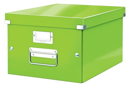 Leitz Click & Store Aufbewahrungsbox mit Deckel Mittel-Groß, Box für Unterlagen bis A4 im Büro u. Haushalt, Transportbox aus 85 % recycelter Premium-Hartpappe, Stabile Metallgriffe, Grün, 60440054 Leitz Click & Store Aufbewahrungsbox mit Deckel Mittel-Groß, Box für Unterlagen bis A4 im Büro u. Haushalt, Transportbox aus 85 % recycelter Premium-Hartpappe, Stabile Metallgriffe, Grün, 60440054 von Leitz