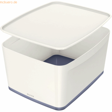 Leitz Aufbewahrungsbox MyBox Groß A4 mit Deckel ABS weiß/grau von Leitz