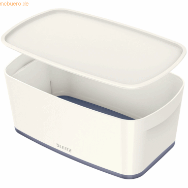 Leitz Aufbewahrungsbox MyBox Klein A5 mit Deckel ABS weiß/grau von Leitz